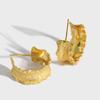 Модные женские серьги-гвоздики C-типа INS Niche Simple Wavy Sand Face Gold Wide Face Earrings Ring Girl Everything Accessories