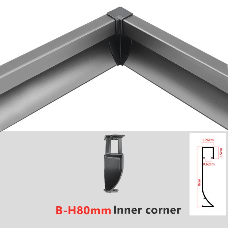 Светодиодный плинтус H40/50/65 мм, линейный светильник, алюминиевый профиль, аксессуары, плинтус, пластиковый внутренний уголок, внешний угловой соединитель