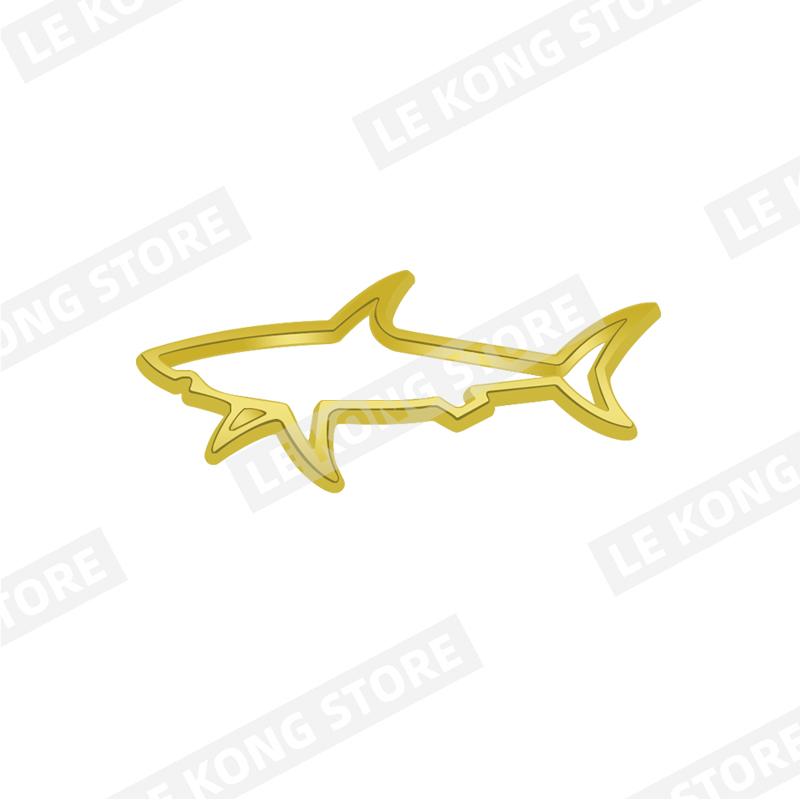 Hollow Fish Shark Badge Car Head Trunk Body Sticker Decal Emblem Accessories For Skoda Opel Jaguar Toyota Jeep Metal Car Styling