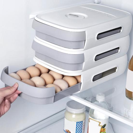Ящик для хранения яиц, конструкция ящика, большая вместимость, канавка против столкновений, влагостойкая, кухонный органайзер для хранения яиц