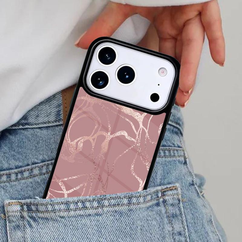 Love Rose Gold Style soft Phone Case for iPhone 17ProMax 12 13 14 15 16e 17 Pro Max Plus Air Cover