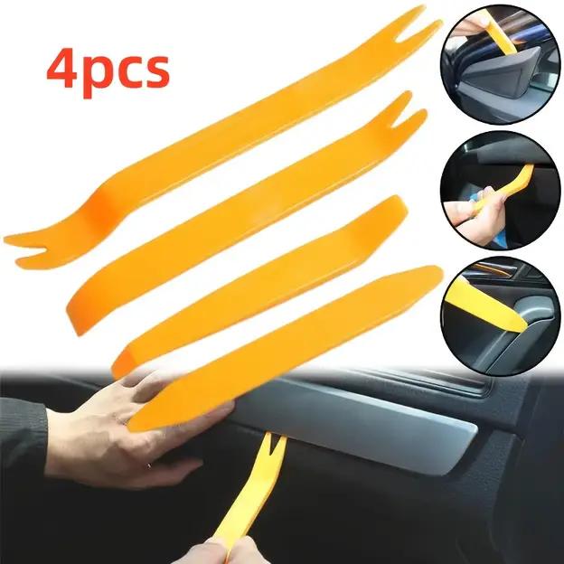 4 шт. Инструмент для разборки автомобильной аудиосистемы, пластиковый ломик, дверной комплект, зажим для автомобильной двери, панель, аудиосистема, внутренний съемник, монтажный комплект для модификации автомобиля