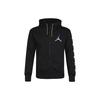 Solid Logo Print Sport Casual Fleece-Lined Zip Hoodie Jacket Men Outerwear Black CU9123-010