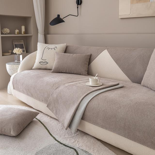 Тканевый чехол для дивана, подушка, четыре сезона, обычный, однотонный, нескользящий, простой кожаный чехол для дивана для гостиной, спинка, подлокотник, ткань