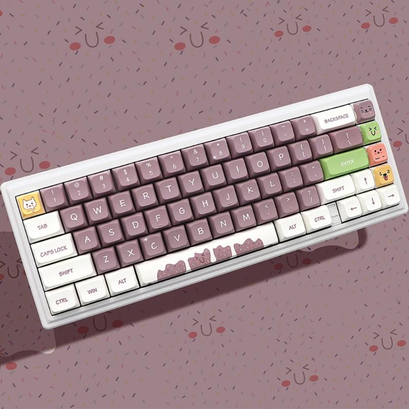 Милые мультяшные колпачки для клавиш 9,5 мм XDA Высота 7U Space Keycap Set PBT 5-сторонний термосублимационный подходит для механической клавиатуры