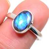 Natural Labradorite Gemstone Handmade 925 Solid Sterling Silver Ring Size 9 P7S86