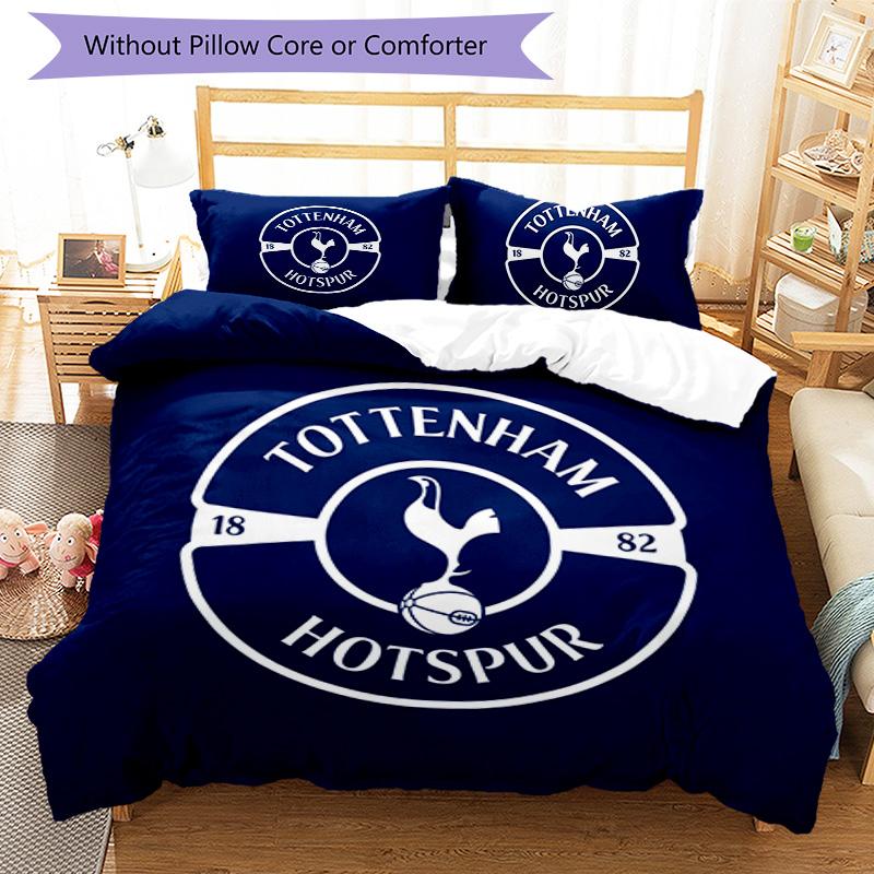 Tottenham Hotspur Pattern Bedding,Quilt Set Quilt Cover Pillowcase Home Birthday Gift (1*duvet cover+2*pillowcase,without core)