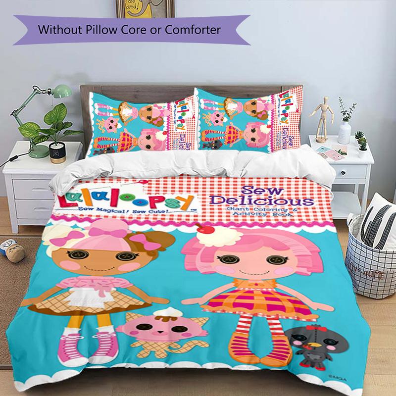 3pcs Lalaloopsy pattern bedding set duvet cover set includes duvet cover &pillowcases,perfect all season bedroom decoration&gift