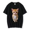 El Gato Meme Sad Crying Cat Munchkin Kitty Meme Trendy Graphic T-shirt Unisex Fashion Short Sleeve Oversized Streetwear