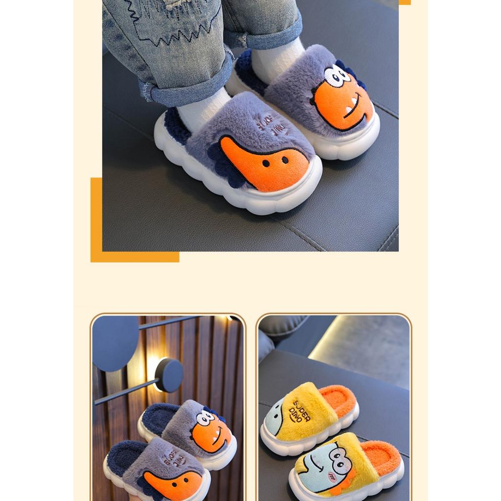 Children's Cotton Slippers for Winter, Boys' Dinosaur Indoor Home, Girls' Baby, Children's Anti Slip Parent-child Cotton Shoes