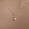 92.5 Silver Ante Toggle Bar Heart Necklace W
