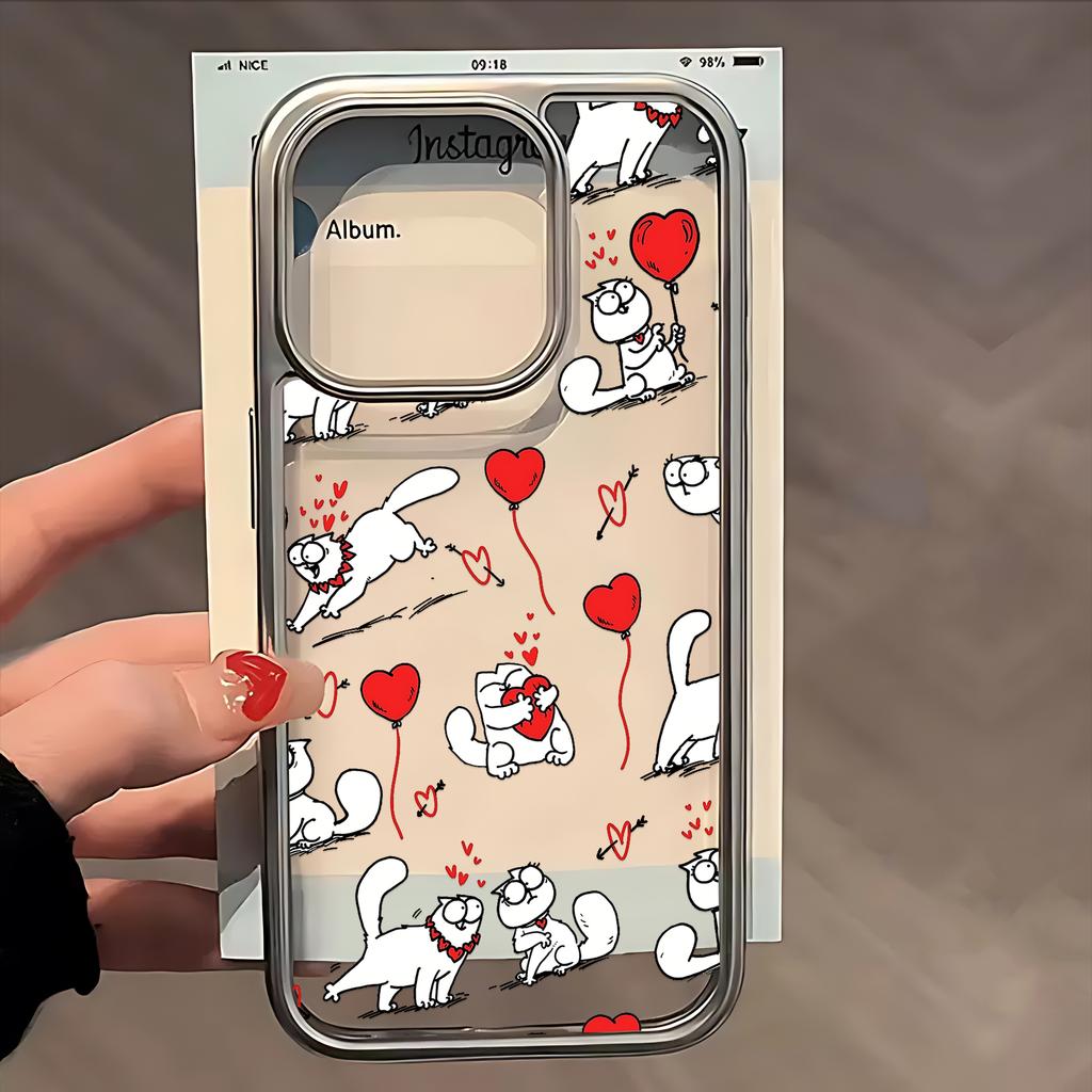Cute S-Simons-Cat Phone Case for iPhone 17 16e 16 15 14 13 12 11 Air Pro Max X XR XSMAX 8 7 Plus Luxury Clear Soft Back Cover