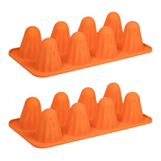 1/2 шт. 3D-форма для привидения из силикона для шоколадных десертов, конфет, желе, пищевая форма для выпечки в форме привидения, легко снимаемая, принадлежности для выпечки на Хэллоуин