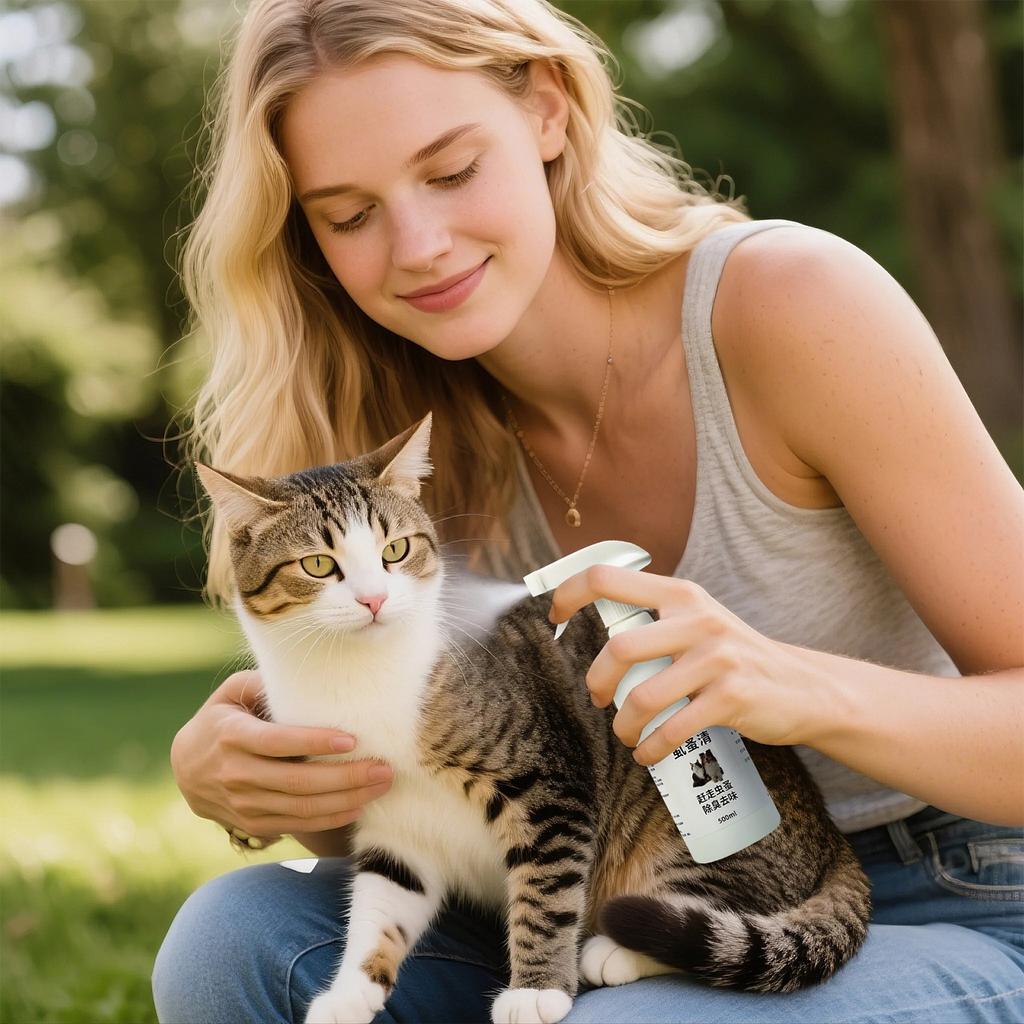 Удаление блох у домашних животных, наружная дегельминтизация кошек и собак, клещей, блох, вшей, непестицидный сильный репеллент от насекомых, дезодорант-спрей 1*500 мл