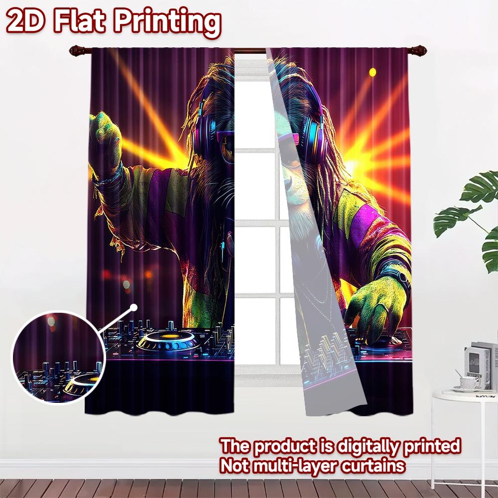 1 шт. 2D плоский фон для фотосъемки, фон для вечеринки, DJ Лев Py, 100% полиэстер, праздничный декор стены, использовать для праздничных портретов и вечеринки