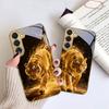 Тигр силы Для Samsung Galaxy S26 S20 FE S21 S22 S23 Plus S24 Ultra S25Ultra S21+  S22Plus Золотой стеклянный чехол для телефона