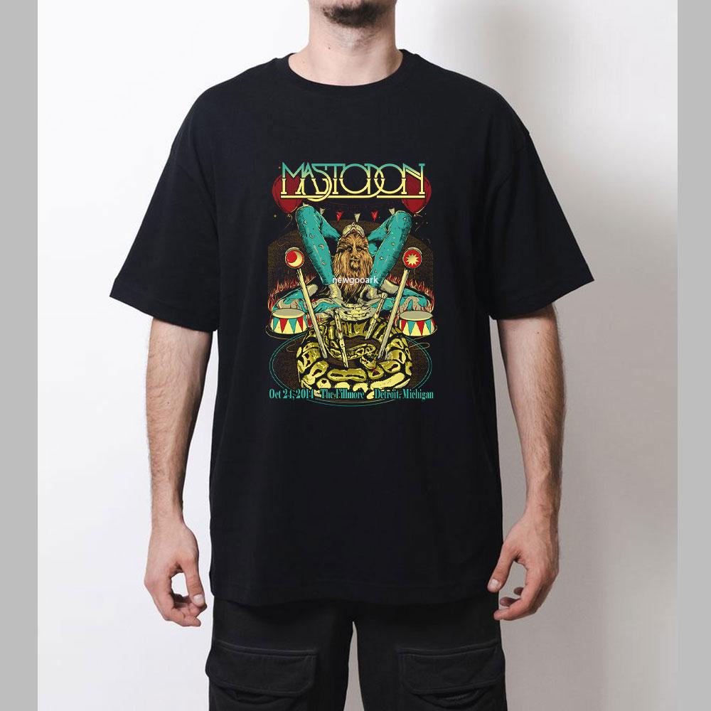 Vintage Heavy Metal Band Mastodons TShirts Woman Man Cotton Graphic Roundneck Shortsleeved Fan Gift Shirt Gothic Streetwear