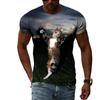 Летняя мода Футболки с рисунком кота для мужчин Повседневные футболки с 3D-принтом Хип-хоп Личность Круглый вырез Короткий рукав Топы