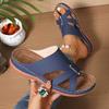 Fashion 2025 Women Wedge Sandals Premium Orthopedic Open Toe Sandals Vintage Anti-Slip Leather Casual Female Platform Retro Shoes