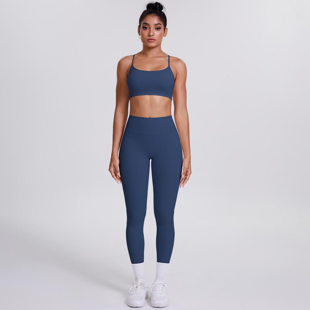 New Cross Suspender Beautiful Back Sports Bra Set, Cloud Sensing Quick Drying Tight Yoga Suit, Outdoor Running Fitness Two-Piece Set For Women