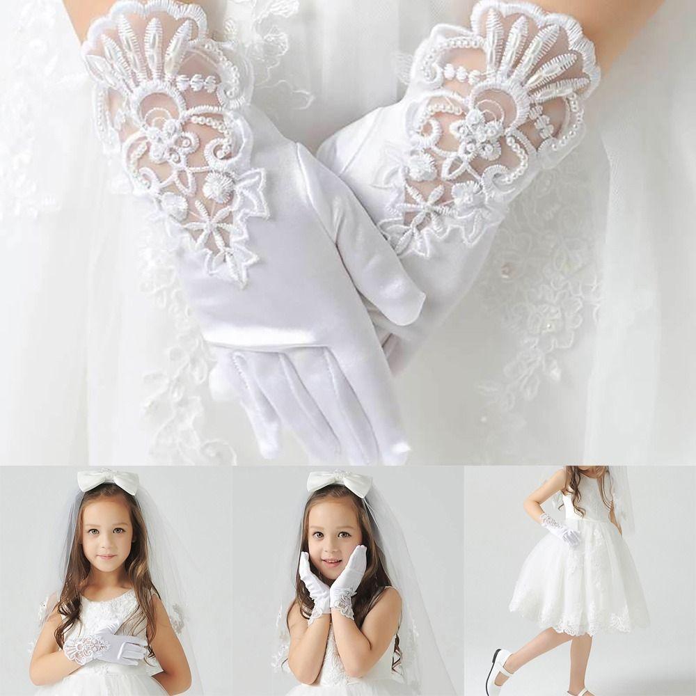 Children's Wedding Dress Stage Gloves Princess Gloves Wedding Gloves Full Finger Mittens