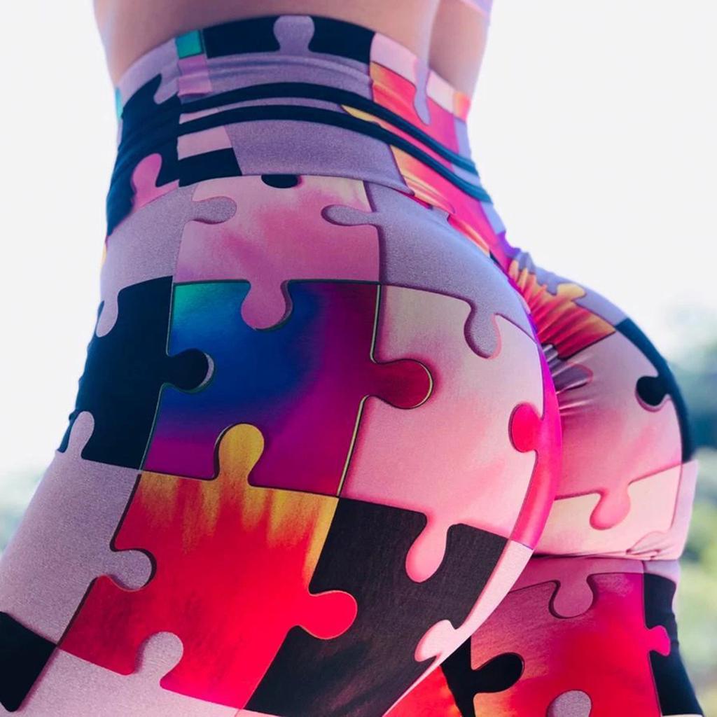 Pattern Splicing Women's High Waist and Hip Lifting Yoga Running Yoga Pants