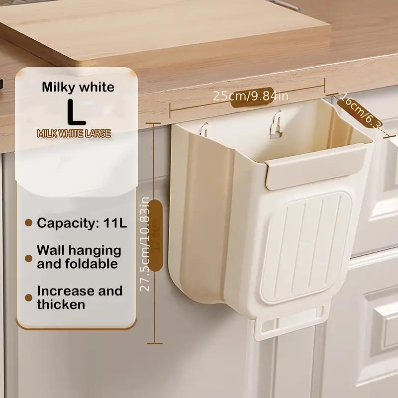 1 шт. складной подвесной мусорный бак, подвесное ведро для хранения мусора на двери кухонного шкафа, утолщенное и большого диаметра, более прочное