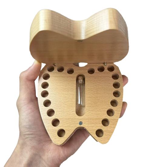 Деревянная коробочка для зубов Коробка для хранения молочных зубов Коробка для памятных вещей для детских зубов Витрина для зубов для детей Сохранение молочных зубов