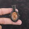 Sunstone Pendant Copper Wire Wrapped Pendant Sunstone Gemstone Jewelry Elegant Pendant Copper Wire Jewelry Gift For Sister Handmade Pendant