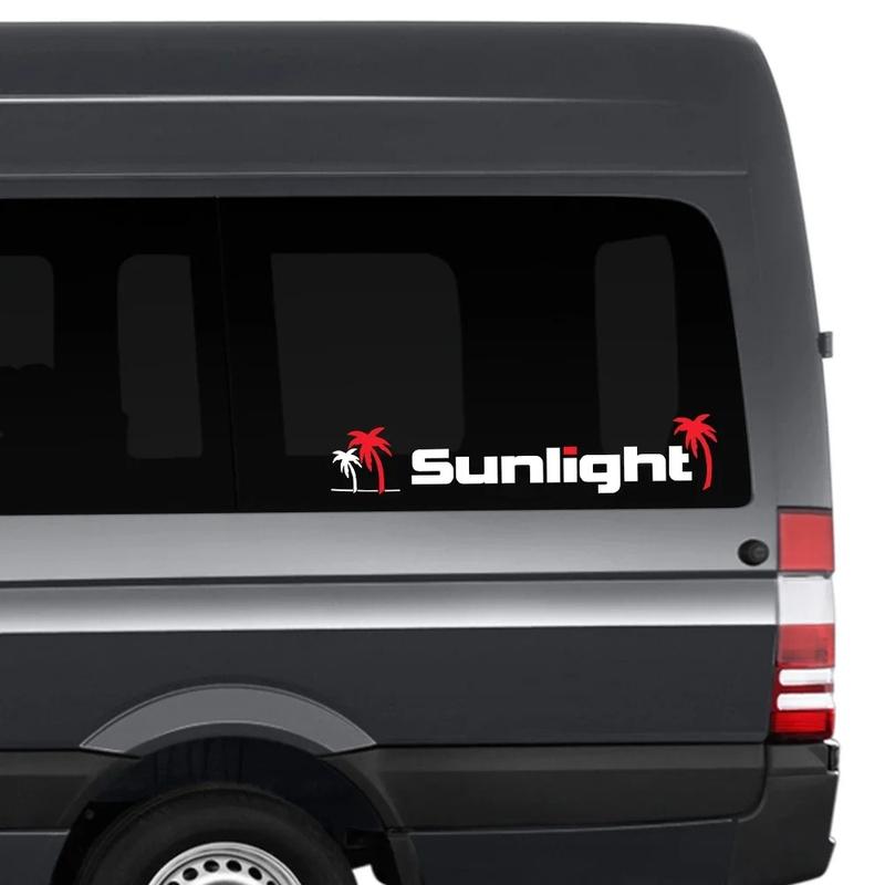 Creative Sunlight Camping Sticker For Van Camper Caravan Cargo Motorhome RV Motor Vinyl Decals Auto Body Decoration Accessories