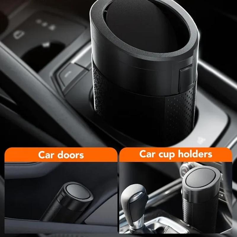 Car Accessories Trash Can with Lid Auto Dust Organizer Includes Garbage Bags Small Car Trash Bin Interior Rubbish Bag