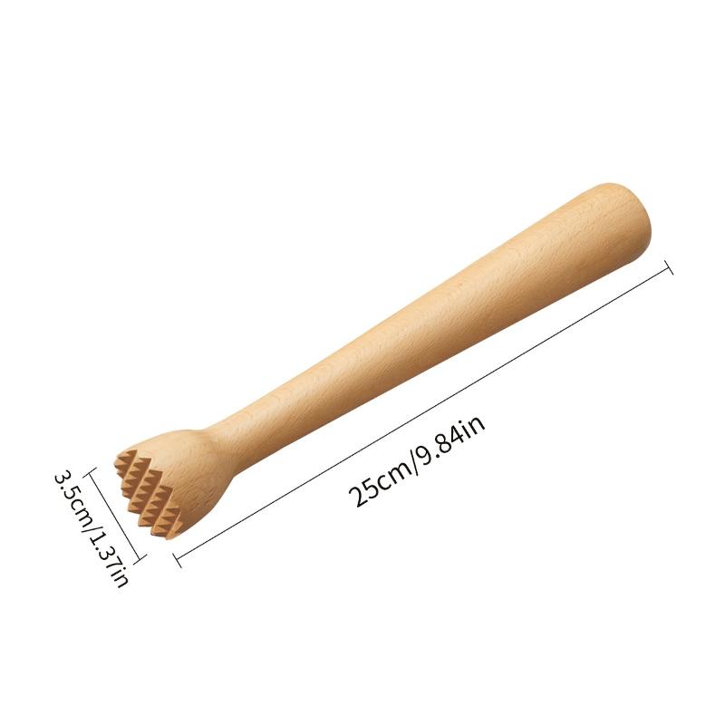Heavy Duty Wooden Muddler Cocktail Crusher Long Handle Tool for Mashing Herbs Fruits Mixing Bar Drinks