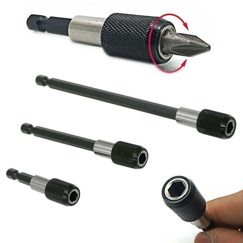 3pcs Set 1/4 Hex Shank Screw Driver Extension Bit Quick Release Holder Tool Efficient Magnetic Bit Holder For Precise And Secure Fastening