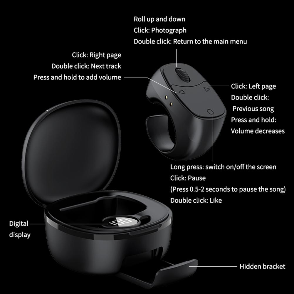 Интеллектуальное кольцо-ролик для пальца, беспроводное Bluetooth-управление, кнопка для селфи, перелистыватель страниц для видео, скроллер для iPhone Android