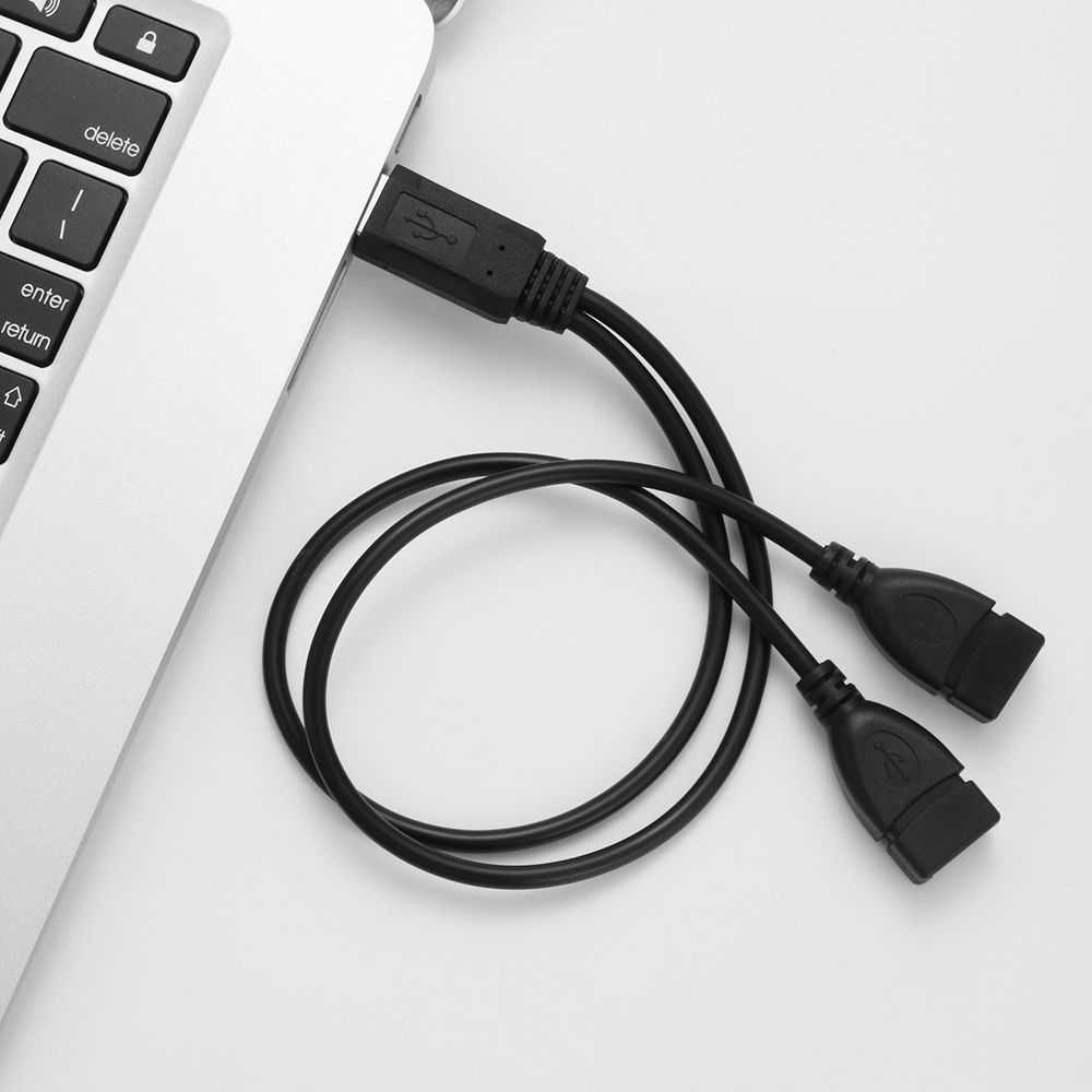 Practical Computer Supplies Connector USB 2.0 Hub Y Splitter Male To Dual Female Cable Adapter
