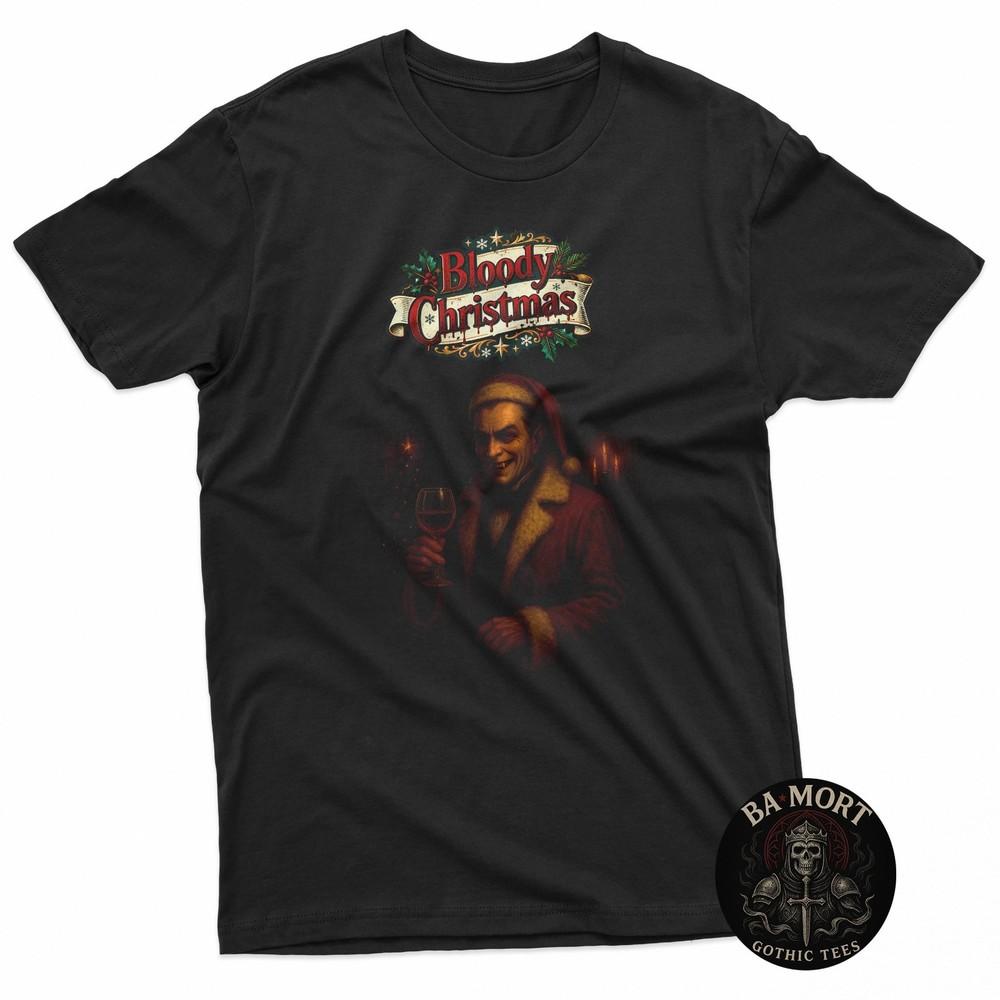 Merry Christmas Dracula Funny Horror Parody Black TShirt Unisex T-Shirt