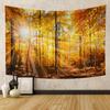 Autumn Forest Tapestry Wall Hanging Natural Fallen Leaves Landscape Hippie Tapestry Colorful Living Room Hanging Wall Tapestry