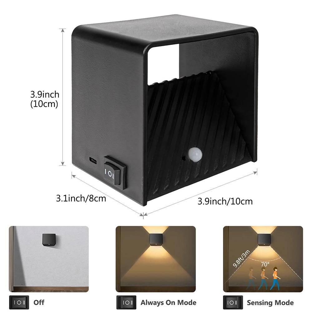 Светодиодный настенный светильник с дистанционным управлением RGB-лампа с регулируемой яркостью, настенное крепление вверх-вниз, аккумуляторная батарея, беспроводной светильник, домашний декор