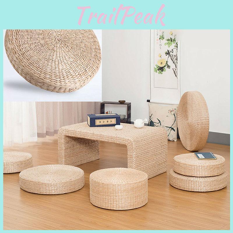 Экологичная плетёная татами-подушка для пола с мягкой губчатой набивкой для комфорта