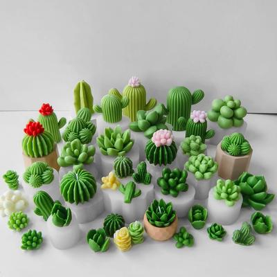 3D Суккулентный кактус силиконовые свечи наборы DIY мыло ручной работы гипс ремесла набор эпоксидная литьевая форма инструменты для выпечки торта