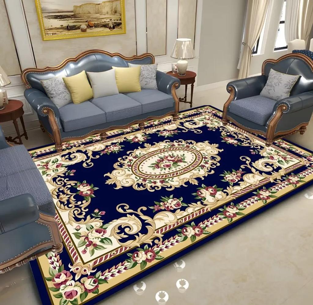 Ковер красный плюшевый в европейском стиле для украшения гостиной, домашние роскошные ковры большой площади для спальни, противоскользящие, моющиеся, напольные коврики для дивана