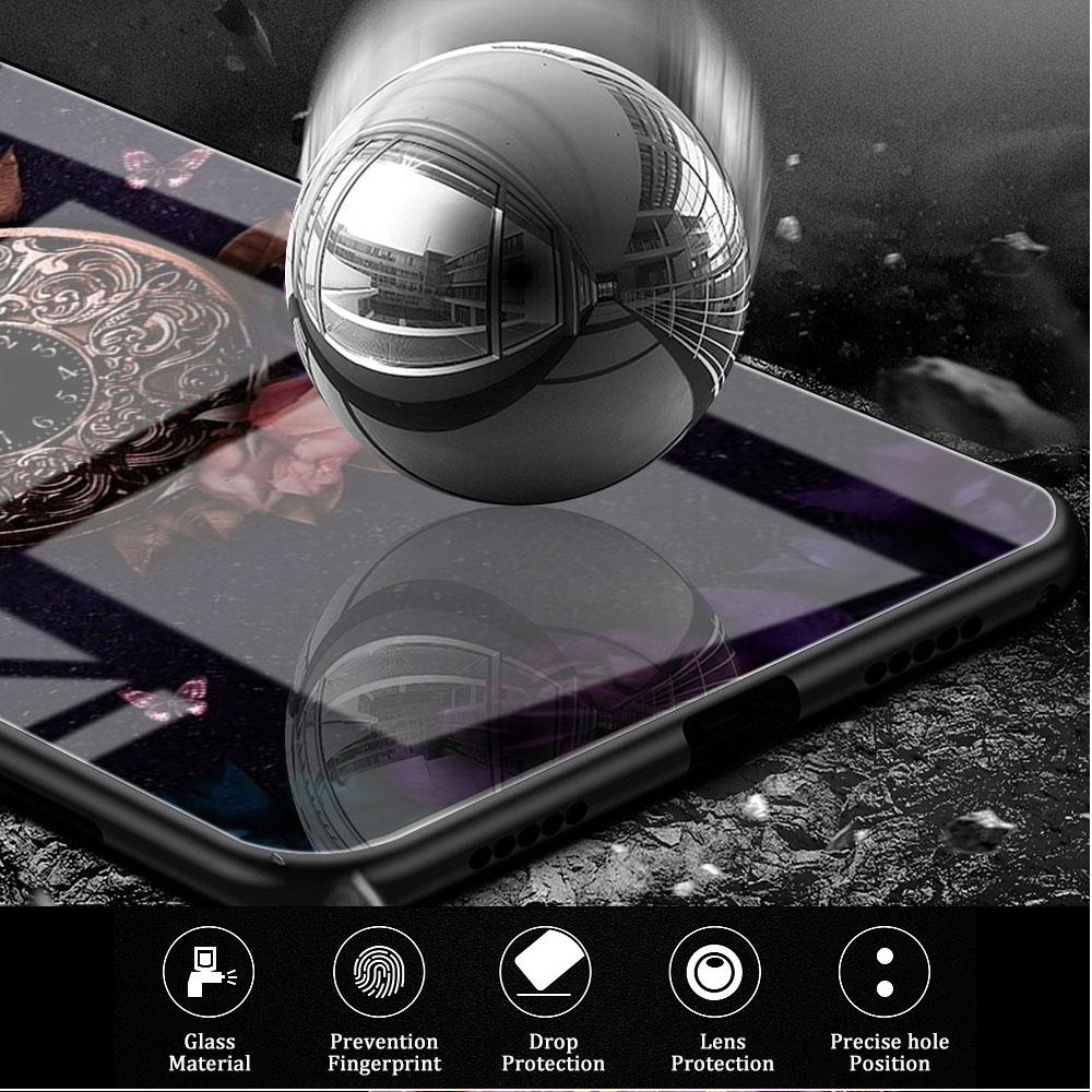 Чехол из закаленного стекла для Samsung Galaxy S22 S21 Ultra S20 Fe S10 S9 S8 S22 S21 Plus Note 20 10 Phone Funda Rose Butterfly Flower