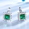 Umcho 925 Sterling Silver Green Emerald Gemstone Earrings Necklace Set for Women