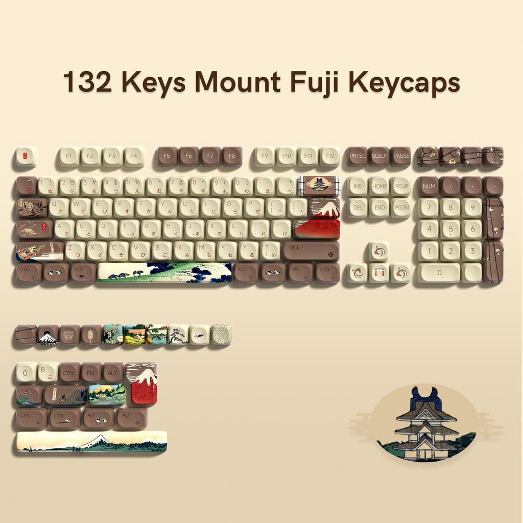 Xiaomi Mount Fuji Custom MOA Profile PBT Keycaps 132 Keys Keyboard Keycaps Dye-Sublimation Keycap for Cherry MX Switches Gamer Keyboard