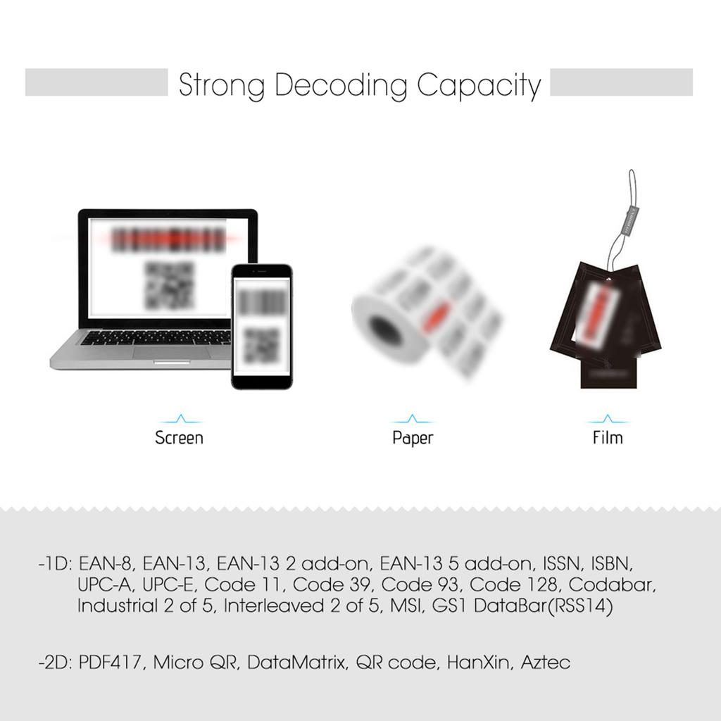 P2000 Портативный Мини Беспроводной USB Проводной 1D 2D Имиджевый Сканер Штрихкодов QR PDF417 Считыватель Штрихкодов 130 000 Ячеек Памяти для Инвентаризации