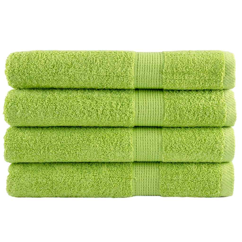 Premium Sauna Towels SOLUND 4 pcs Apple Green 80 x 200 cm 600 g m²