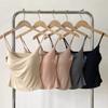 Chest Pad Tank Top Ice Silk Halter Crop Tops Women Summer Camis Backless Camisole Fashion Tube Lady Sleeveless Cropped Vest