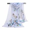 Soft Wrap Lady Shawl Silk Scarf Women's Butterfly Flower Print Long Chiffon Scarf