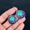 Turquoise Lapis Lazuli 925 Sterling Silver Earrings Tibetan Silver Earrings Handmade Earrings Tibetan Jewelry Tribal Ethnic Nepali Pendant