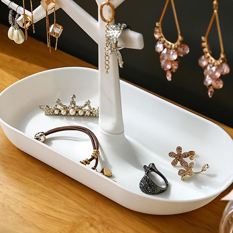 TZ Home Dresser Jewelry Necklace Organizer Stand Bracelet Holder Tree Earring Display Tower Plastic Storage Rack